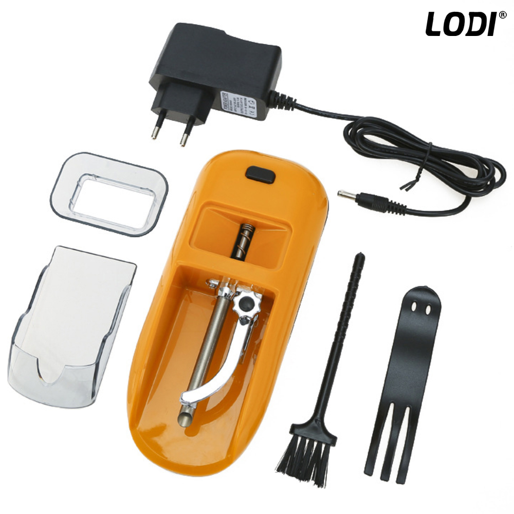 Aparat Electric de Facut Tigari Lodi285, injector tutun, dimensiune standard, ergonomic, accesorii incluse, galben