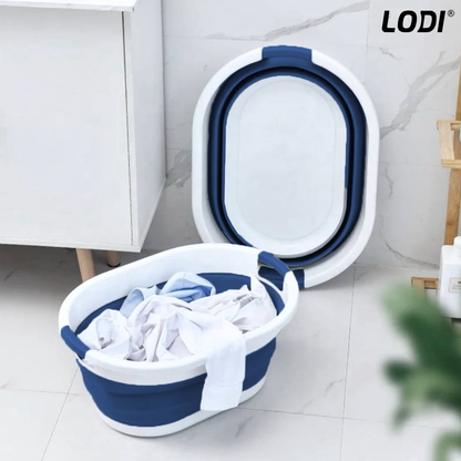 Cos de Rufe Pliabil  Lodi944, organizare si depozitare, multifunctional, compact, 32 litri,32 litri, 62 x 45 x 27 cm, albastru