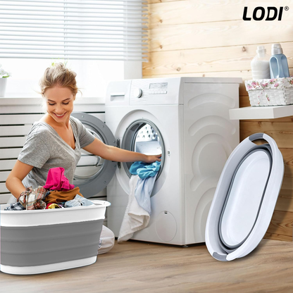 Cos de Rufe Pliabil  Lodi676, organizare si depozitare, multiafunctional, compact, 24 litri, 53 x 38 x 24 cm, gri