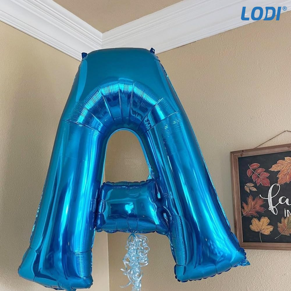 Set 12 Baloane Lodi1286, Litere, pentru Petreceri/Aniversari/Evenimente, o singura dimensiune, o culoare, metalizate, folie, model BINE ATI VENIT albastru, 45 cm