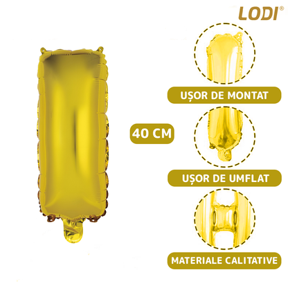 Balon in Forma de Litera I Lodi1057, metalizat, pentru Petreceri/Aniversari/Evenimente,rezistent, folie, auriu, 40 cm