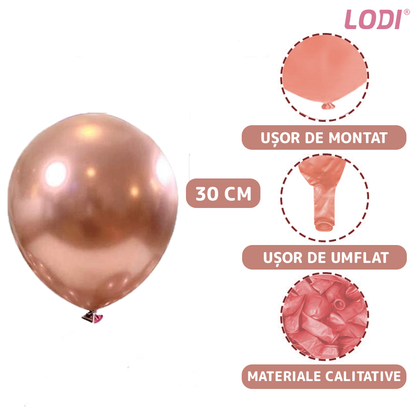 Set 10 Baloane Lodi727, Confeti, pentru Petreceri/Aniversari/Evenimente, o singura dimensiune, 2 culori, latex, rose gold