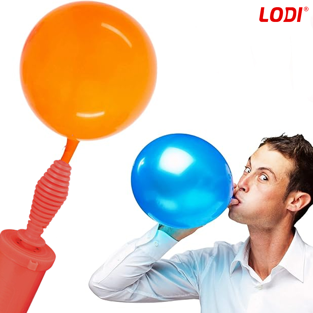 Pompa Manuala Pentru Umflat Baloane cu Dublu Sens Lodi370, multifunctionala, materiale calitative, umflare rapida, rosu/negru, 28 cm