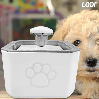 Dispenser de Apa Tip Fantana Lodi1506, ultra-silentios, pentru caini si pisici, filtru de carbon inclus, usor de utilizat, elimina bacteriile din apa, alimentare USB, desgin modern, alb