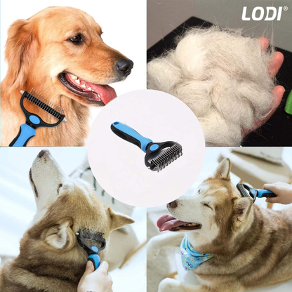 Perie par Caini, Pisici, Animale, Lodi430, tesala si perie trimmer 2 in 1, anti-naparlire, descalcire blana, pentru tuns par scurt si lung, L