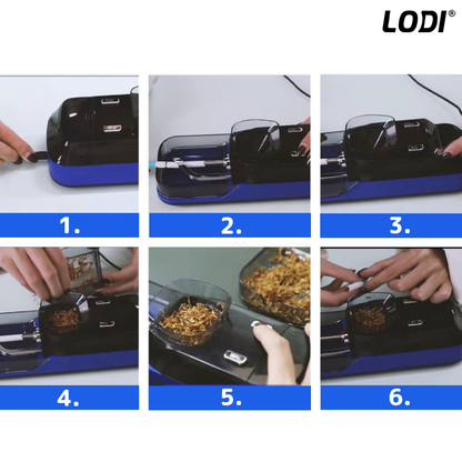 Aparat Electric de Facut Tigari Lodi282, injector tutun, ergonomic, accesorii incluse, dimensiune standard, albastru