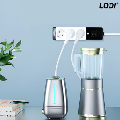 Prelungitor Lodi1280, 3 prize, intrerupator, suport de agatare incorporat, rezistent la temperaturi inalte, universal, lungime 3 metri, negru/alb