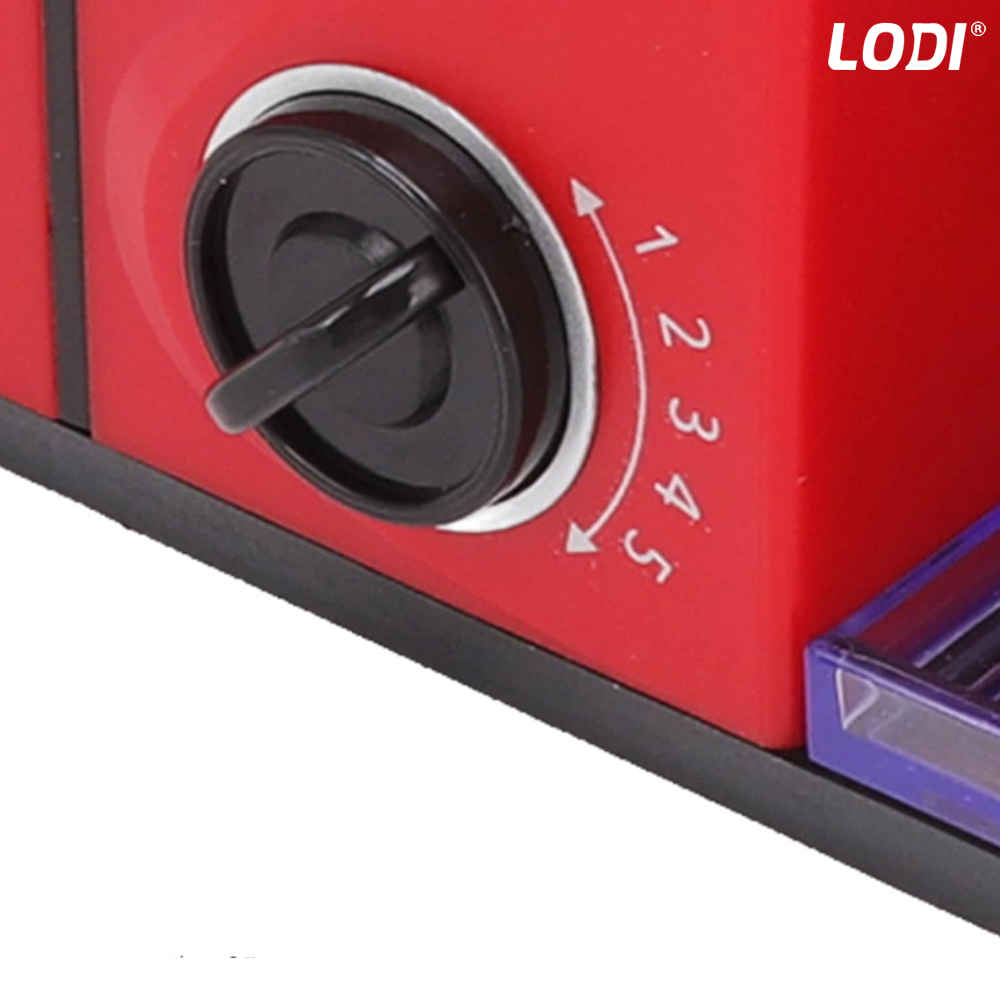 Aparat Electric de Facut Tigari Lodi280, injector tutun, 5 niveluri de maruntire, ergonomic, dimensiune standard, accesorii incluse, rosu
