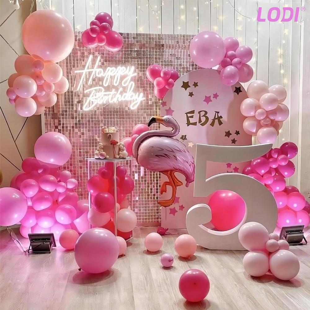 Set 100 Baloane Lodi253, pentru Petreceri/Aniversari/Evenimente, o singura dimensiune, latex, roz