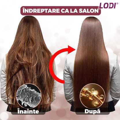 Placa profesionala de indreptat parul Lodi455,  invelis ceramic, 5 trepte de temperatura, easy lock, setarea temperaturii, 230°, roz