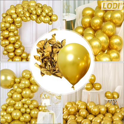 Set 50 Baloane Lodi721, pentru Petreceri/Aniversari/Evenimente, o singura dimensiune, latex, gold