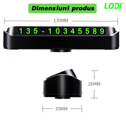 Suport Auto pentru Numarul de Telefon Lodi38, stickere magnetice, adeziv puternic, dimensiuni reduse, negru