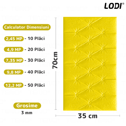 Set Tapet 3D Lodi389, suprafata acoperire 2.45 mp, autoadeziv, waterproof, design modern, usor de montat, 70x35cm, galben