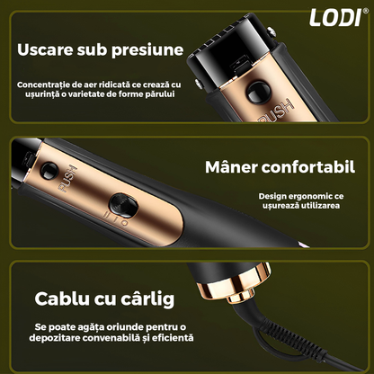 Uscator Profesional de Par 3 in 1 Lodi998, aparat multifunctional coafare si uscare, 3 accesorii incluse, 1000W, gri