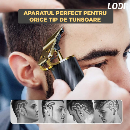 Aparat de tuns si masina de ras barba Lodi595, 4 piepteni inclusi, acumulator, lame ascutite, usor de curatat, trimmer profesional, negru