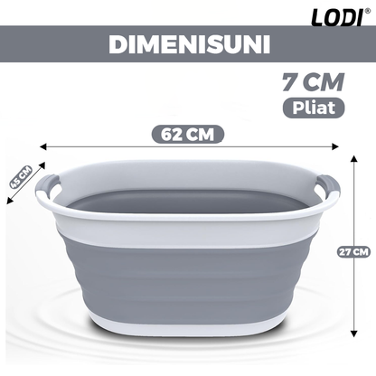Cos de Rufe Pliabil  Lodi676, organizare si depozitare, multiafunctional, compact, 24 litri, 53 x 38 x 24 cm, gri
