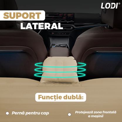 Saltea Auto Gonflabila 2 in 1 Lodi1275, scaun spate si travel bed, materiale calitative, pluristratificata, saculet de depozitare, pompa pentru umflare inclusa, 138 x 85 cm, bej
