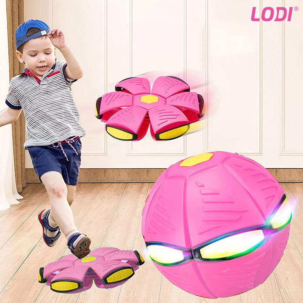 Minge Zburatoare Transformabila in Disc Frisbee Lodi354, 2 moduri de joaca, 23 cm, roz
