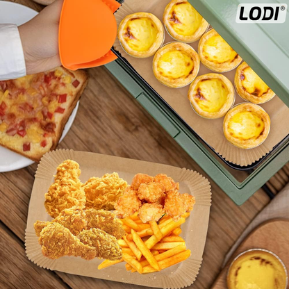Friteuza Dubla Fara Ulei Air Fryer Lodi1120, 100 tavi de copt cadou, tehnologie smart sensing, programe smart chef automate, capacitate 10 L, tehnologie de eliminare a grasimii, functie de pastrare la cald,tensiune alimentare 240 V,  negru