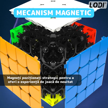 Cub Rubik Magic Cube Magnetic Lodi365, speed puzzle, stickerless, dezvoltarea inteligentei, 4x4x4, multicolor