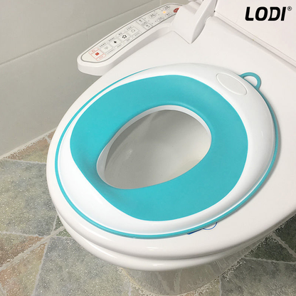 Reductor WC Copii Lodi650, suprafata antiderapanta, confortabil, protectie impotriva stropilor, compatibilitate universala, inel de prindere, portabil, alb/albastru