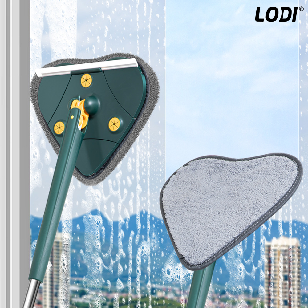 Mop cu Cap in Forma de Inima Lodi551, rotire 360 grade, telescopic, curatare usoara, 4 lavete incluse, 127 cm, verde/galben