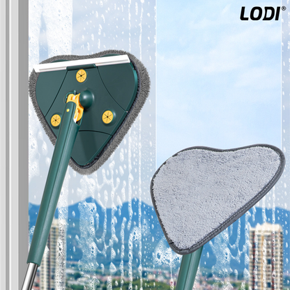 Mop cu Cap in Forma de Inima Lodi551, rotire 360 grade, telescopic, curatare usoara, 4 lavete incluse, 127 cm, verde/galben