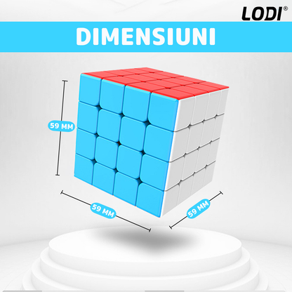 Cub Rubik Magic Cube Magnetic Lodi365, speed puzzle, stickerless, dezvoltarea inteligentei, 4x4x4, multicolor