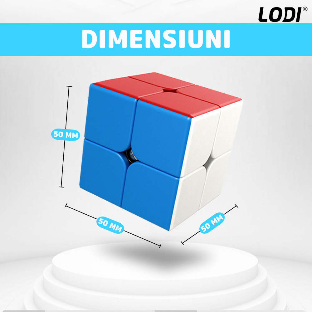 Cub Rubik Magic Cube Lodi364, speed puzzle, stickerless, dezvoltarea inteligentei, 2x2x2, multicolor