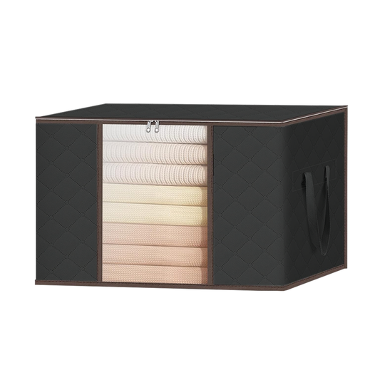 Cutie Depozitare si Organizare Mica Lodi1024, pliabila, maner ranforsat si fereastra transparenta, pentru haine/paturi/ plapumi/ perne/ lenjerii de pat/jucarii, 60L, 46x 48x 28 cm, negru