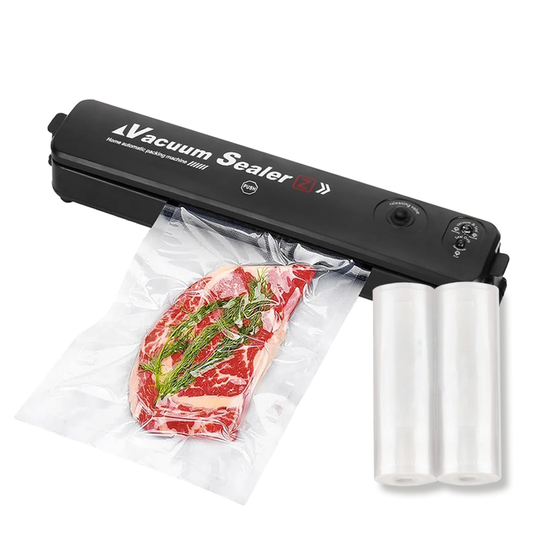 Aparat de Sigilat si Vidat Lodi1124, set 2 role de vidat gofrate 22 cm x 5 m cadou, alimente si obiecte, vidare umeda/uscata/soft, 90W, 220V, portabil, negru