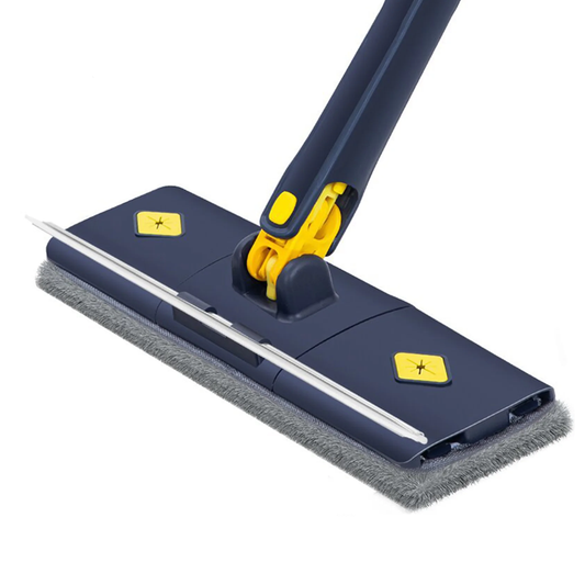Mop cu Cap Dreptunghiular Lodi1162, rotire 360 grade, telescopic, curatare usoara, 105 cm, albastru/galben