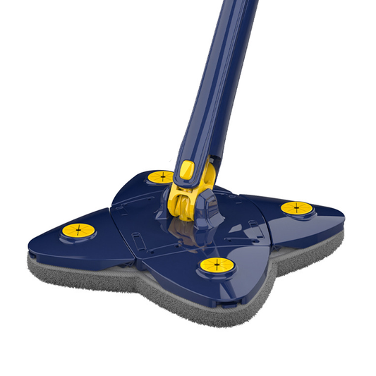 Mop cu Cap in Forma de Stea Lodi1154, rotire 360 grade, telescopic, curatare usoara, 123 cm, albastru/galben