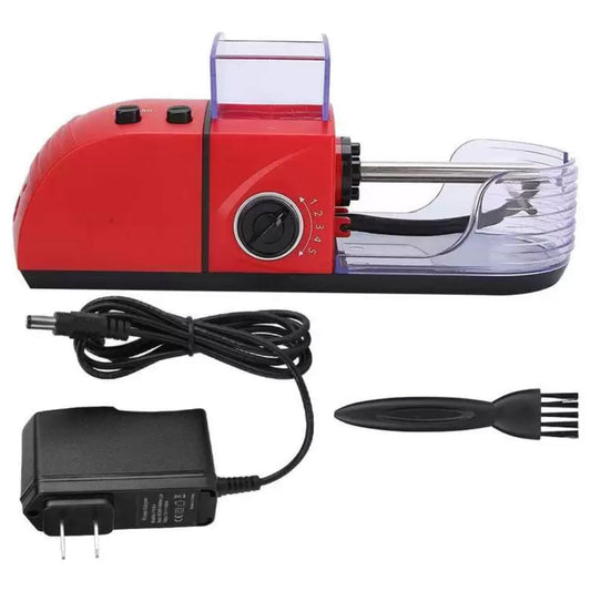 Aparat Electric de Facut Tigari Lodi280, injector tutun, 5 niveluri de maruntire, ergonomic, dimensiune standard, accesorii incluse, rosu