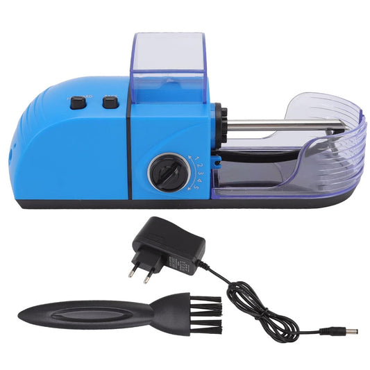 Aparat Electric de Facut Tigari Lodi278, injector tutun, 5 niveluri de maruntire, ergonomic, dimensiune standard, accesorii incluse, albastru